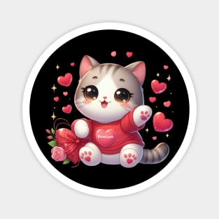 Valentine's Day Cat Lover Magnet